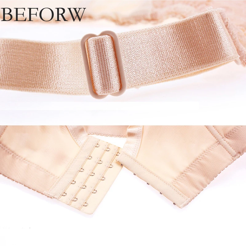 BEFORW Женщины Sexy Моды Кружева Отжимание Бюстгальтер Шелковое Белье Бюстгальтер Регулировка Спинки Без Бретелек Плюс Размер Кубок Бюстгальтер, Романтический