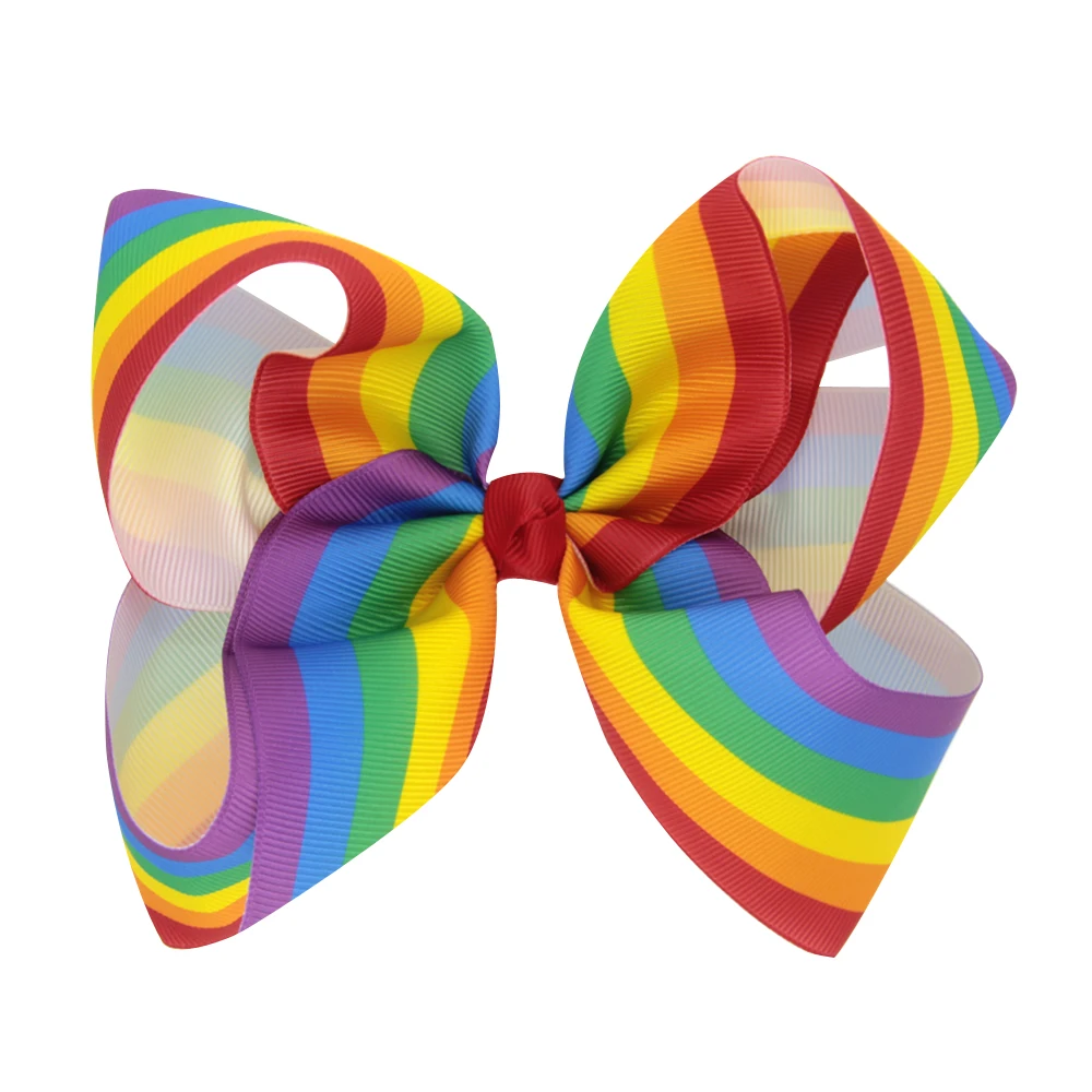 

100pcs DHL Free shipping Siwa Large Rainbow Ombre Rainbow Signature Hair Bow clip