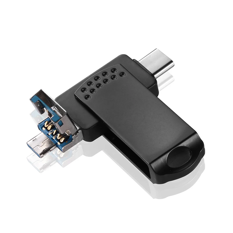 Металлический флеш накопитель 3 в 1 64 ГБ флешка 0 Type C память OTG 32 Гб 16 128 Micro USB для