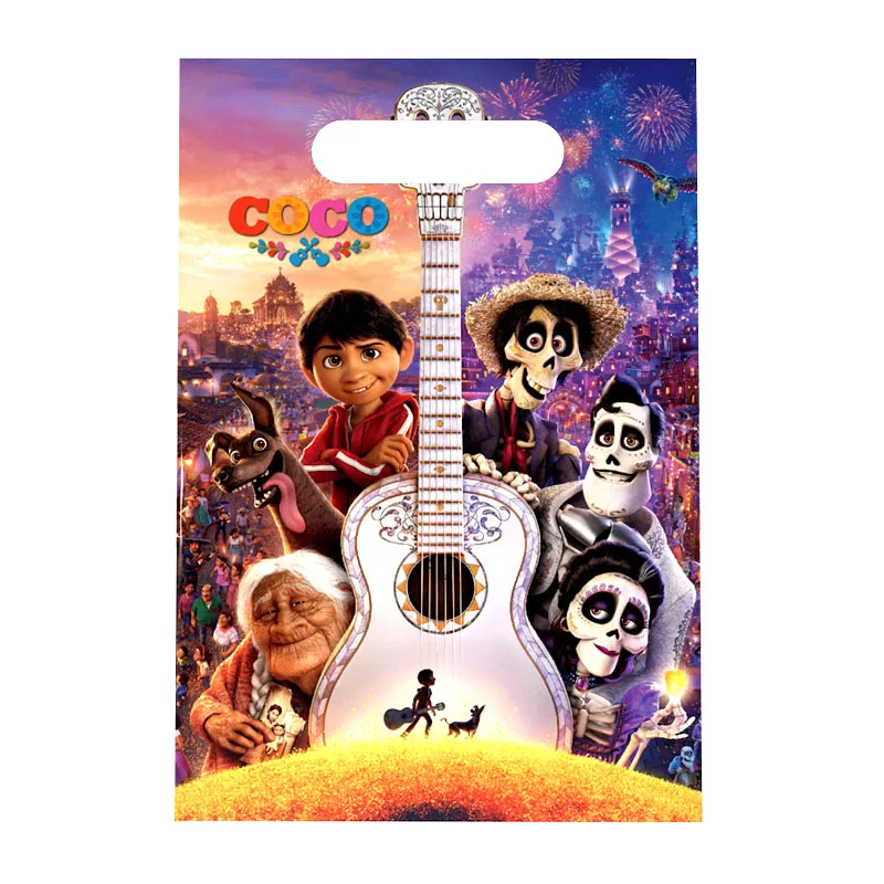 Coco 6Pcs Мультфильм Русалка тема Подарочная сумка ребенок день рождения свадебное украшение Конфеты Печенье Десерт пластиковые пакеты - Цвет: Coco 6Pcs