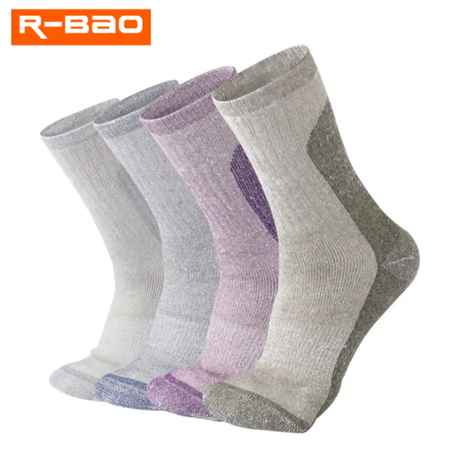 

R-BAO High Quality Wool Socks Outdoor Climbing Socks Men Women Autumn And Winter Thick Skiing Hiking Socks
