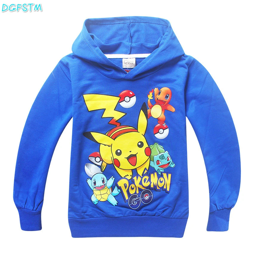 Новинка года Пикачу Pokemon Go Обувь для девочек Пальто для будущих мам хлопок мультфильм Толстовки куртка для Обувь для мальчиков детей Костюмы для от 3 до 10 лет Куртки