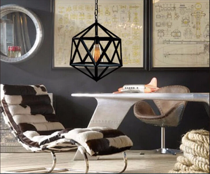 Винтажный подвесной светильник в скандинавском стиле железная ретро лампа