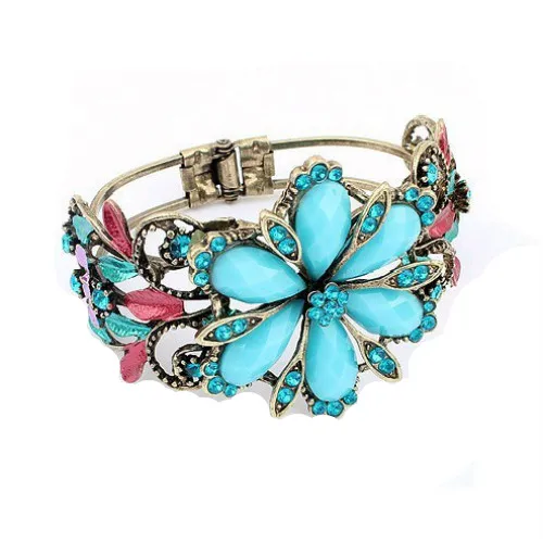 2018 новые модные ювелирные изделия богемные блестящие браслеты с синими цветами