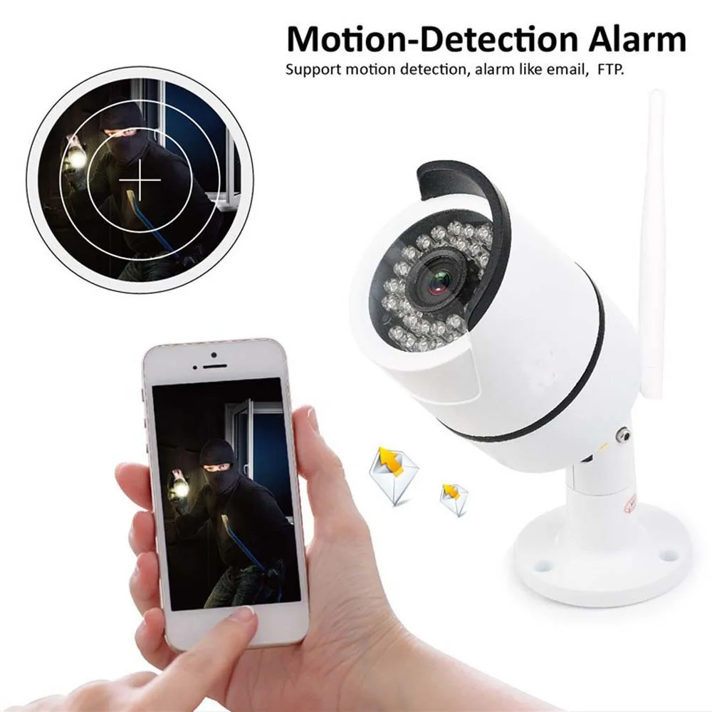 YobangSecurity наружная WiFi домашняя камера безопасности Всепогодная 720p CCTV ночное