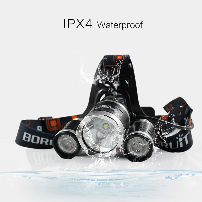 BORUiT XML T6 красный светодиодный налобный фонарь вспышка светильник USB Перезаряжаемый головной светильник водонепроницаемый походный охотничий Головной фонарь светильник 18650 аккумулятор