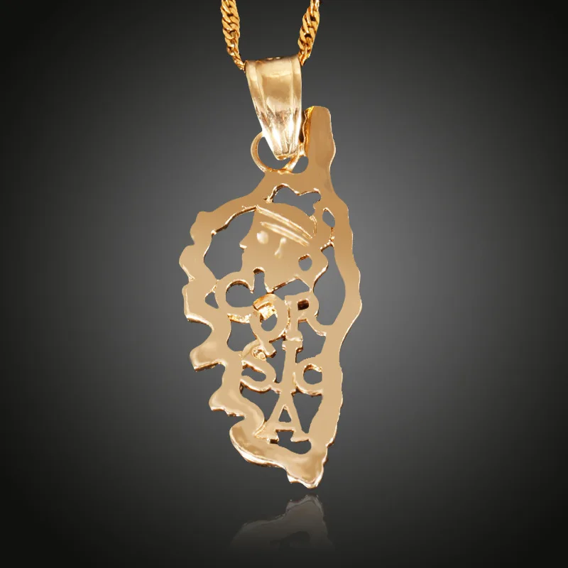 The Island of Corsica France map Necklace Pendants Chain Necklaces Gold Jewelry For Women Man Memorial Wholesale Indian jewelry | Украшения