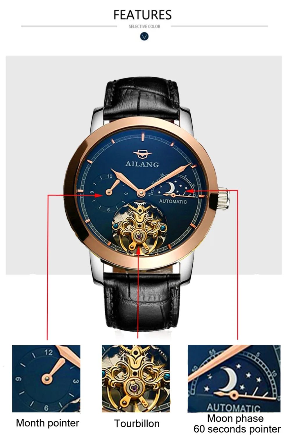 Tourbillon Роскошные мужские спортивные часы автоматические механические
