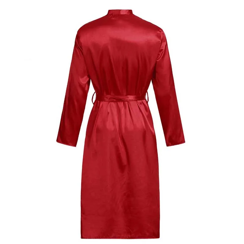 Халат кимоно мужской из искусственного шелка с длинным рукавом размеры S M L XL