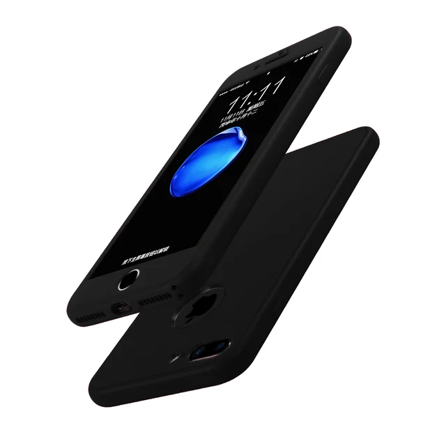 hei 360 Полный корпус мягкий силиконовый защитный чехол для iPhone X XR XS Max задняя крышка для iPhone 8 7 6S 6 Plus 5 5S 11 Pro MAX чехол для телефона - Цвет: hei