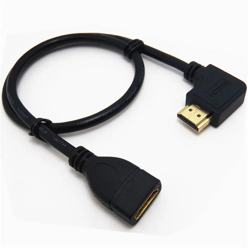 High Speed 90 Degree Up & Down Left Right Angled HDMI Male to Female V1.4 Cable for Audio TV 1080P DVD 0.5m | Электроника