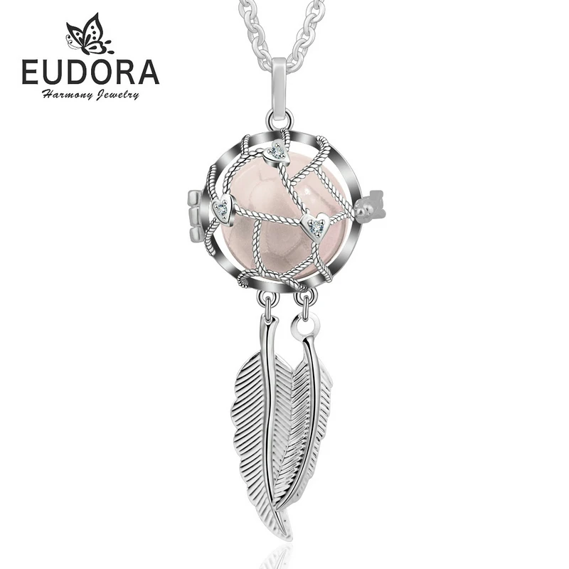 Eudora гармония Ловец снов медальон клетка кулон ожерелье Femme Collier Colgante Ангел звонящий Звук Шар Материнство ювелирные изделия K257 - Окраска металла: 27