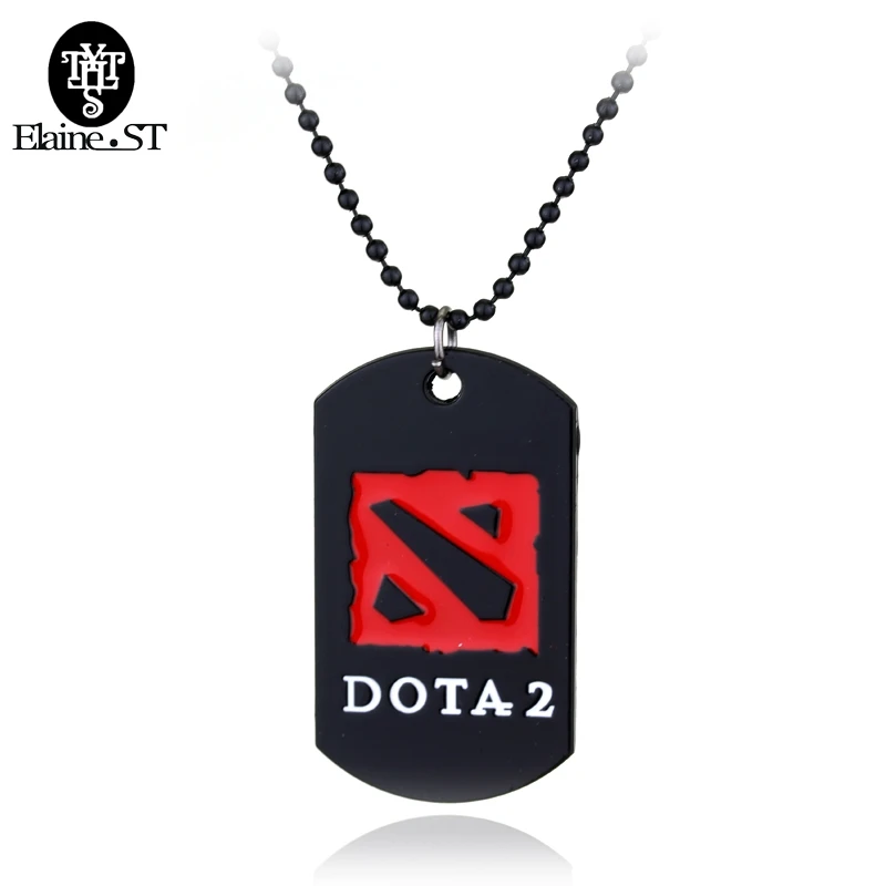 Оптовая продажа черная веревочная цепочка ожерелье DOTA 2 подвески с логотипом Dota2 массивное ювелирное для