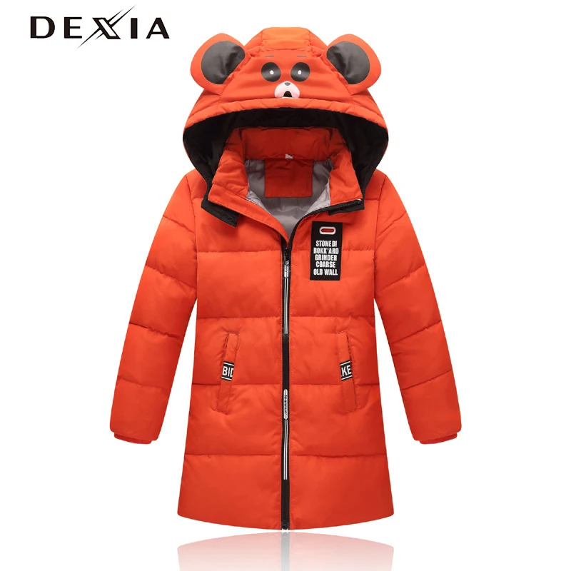 DEXIA Winter New Thick Boys Coats Hoody Long Pattern Cute Little Bear Solid Color White Duck Down Jackets Children Coat | Детская одежда
