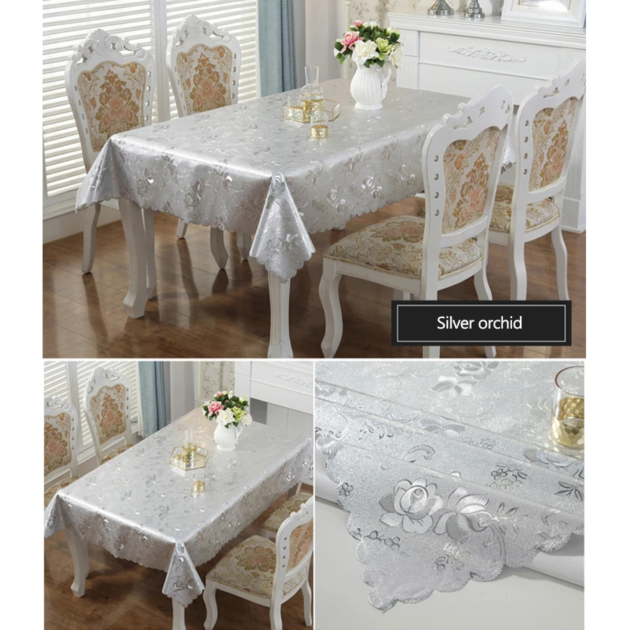 ПВХ водонепроницаемая круглая Роскошная Скатерть Прямоугольные скатерти