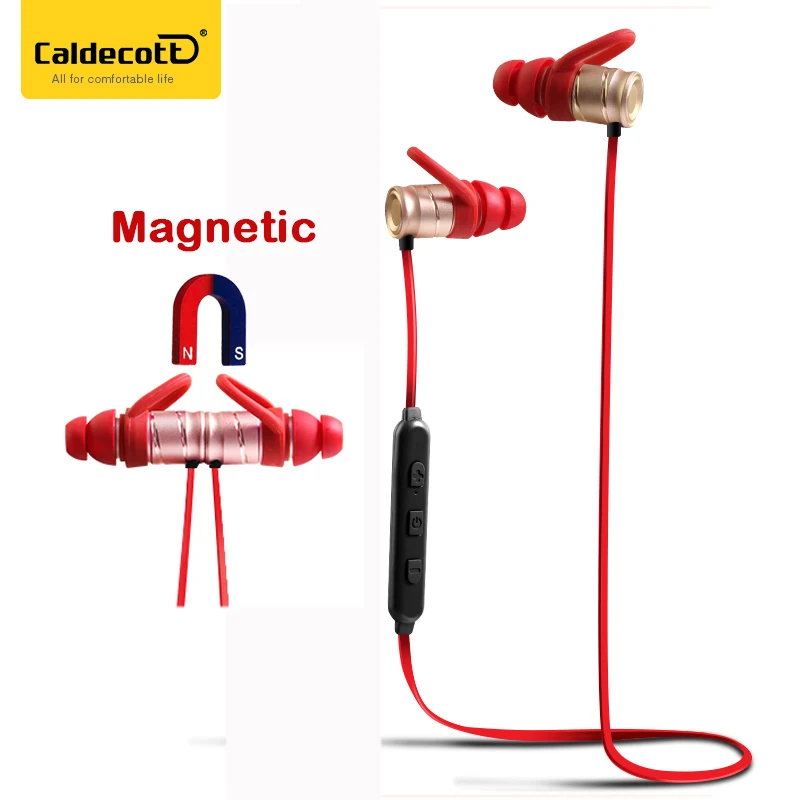 Caldecott Bluetooth 4.1 Металл Магнитная Сабвуфер Спорт Беспроводные Стерео Наушники С