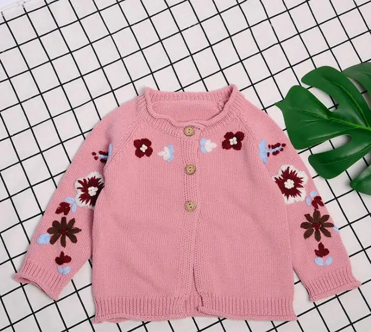 Coats Pink Детский свитер; свитера для новорожденных девочек; кардиганы; осень г.; Повседневные вязаные куртки с длинными рукавами для малышей; зимние детские вязаные топы - Цвет: Coats Pink