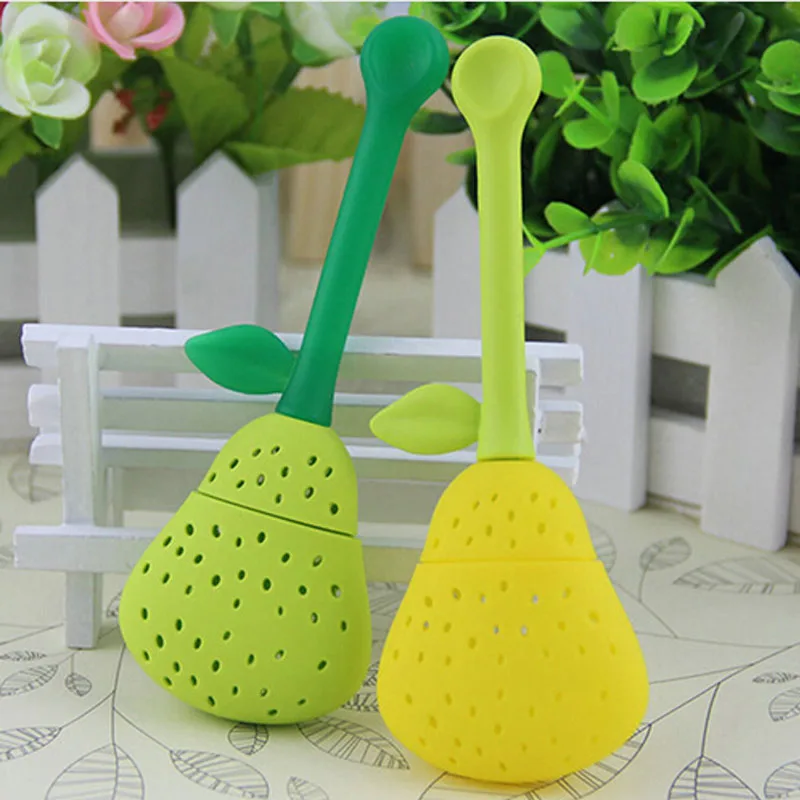 Милые силиконовая груша Дизайн чайного листа Фильтр Травяные специи для заварки