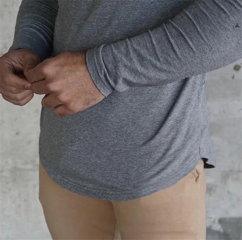 Футболка мужская приталенная с длинным рукавом брендовая Модная рубашка топ для