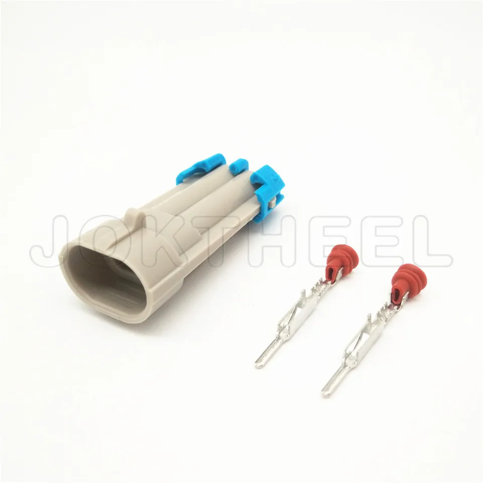 Комплект из 1 20 комплектов Delphi 2 pin way серый PA66 Штекерный и гнездовой Электрический