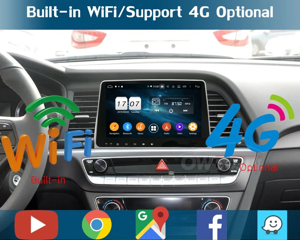 " ips Octa 8 ядерный 4 Гб ram+ 64 Гб rom Android 9,0 автомобильный DVD радио gps для hyundai Sonata DSP CarPlay Parrot BT стерео Adas