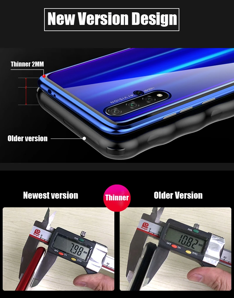 360 Защитный чехол на весь корпус для Honor 20 Pro, магнитный бампер для телефона+ двустороннее стекло, чехол для huawei Honor20 Pro, чехол s 20Pro