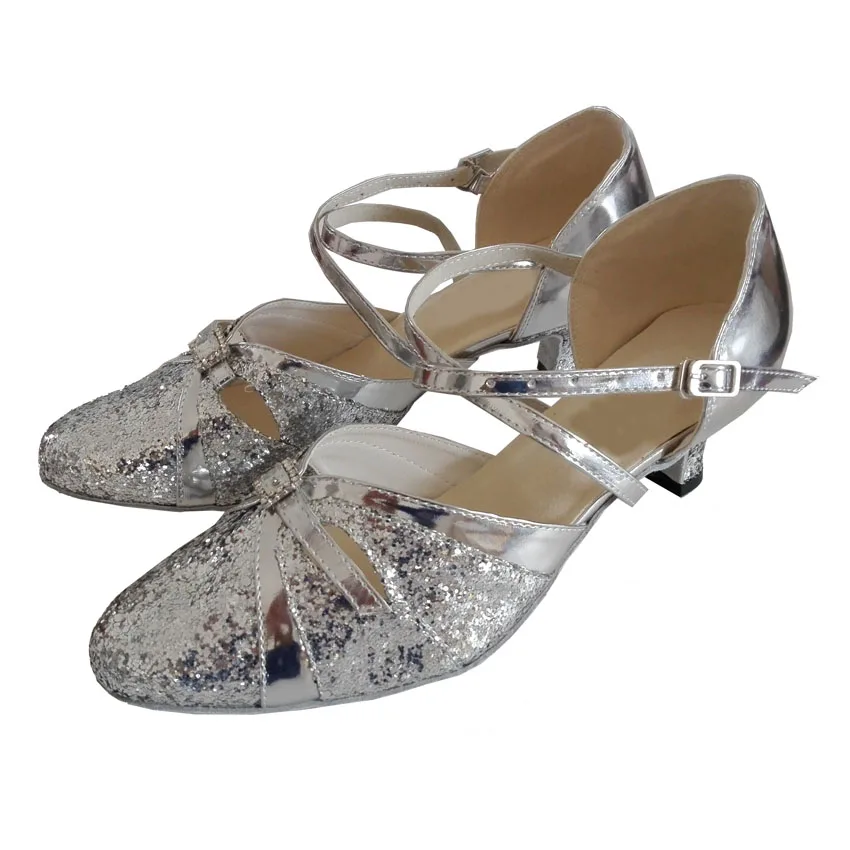 По индивидуальному заказу на высоком каблуке Для женщин Серебряный сверкающий