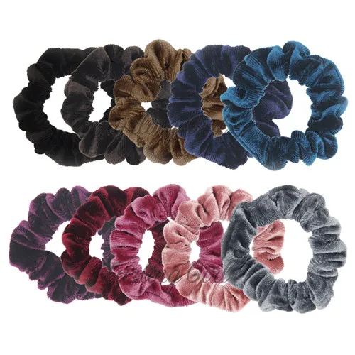 Mix Colors Набор из 10 шт. корейских бархатных резинок для волос, держатель для конского хвоста, эластичные резинки для волос для женщин, аксессуары для волос - Цвет: Mix Colors