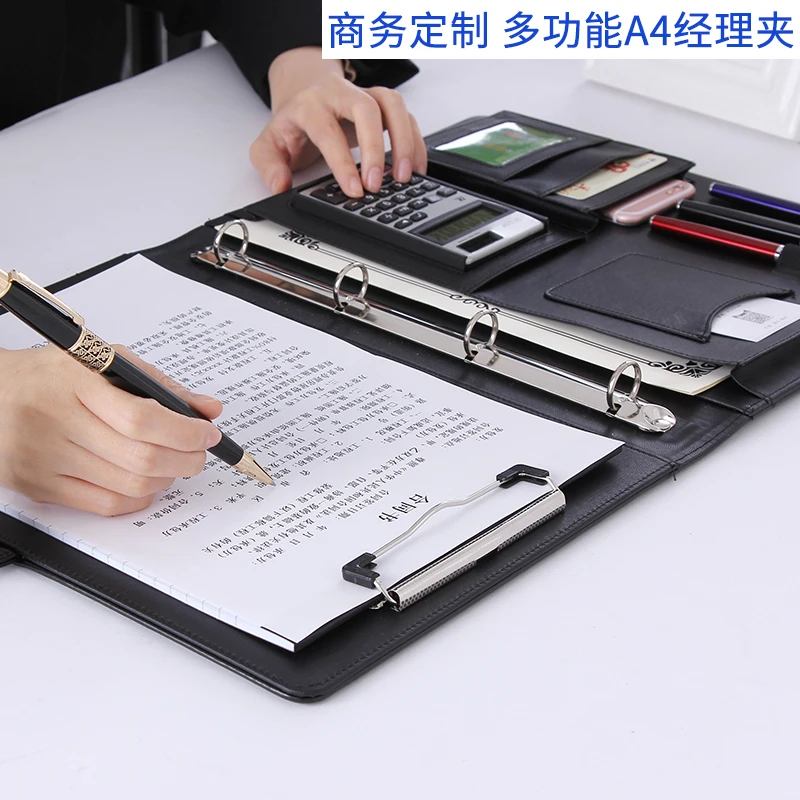 Винтажные A4 Кожа PU Padfolio мужские деловые договор управления застежка замок документ менеджер файл папка-портфель 1199b