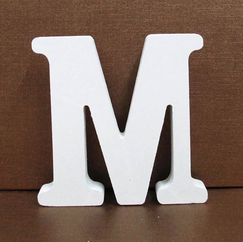 M 3D деревянные буквы алфавита A to Z декоративные буквы DIY Деревянные Ремесла персонализированное Имя Свадебные украшения дома - Цвет: M