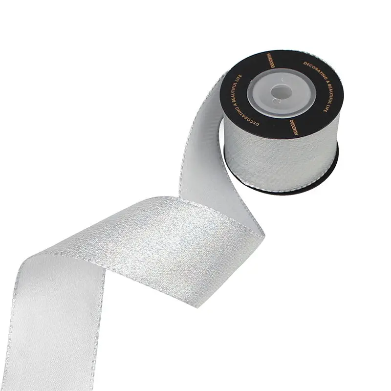 Ribbon 4 HUADODO 40 мм 1-1/" Рождественская лента фестиваль клетчатые Проводные Ленты для Рождественского украшения Новогодняя подарочная упаковка 3 ярдов - Color: Ribbon 4