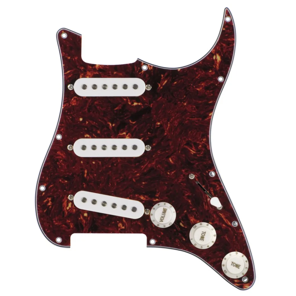 FLEOR Loaded Prewired электрогитара накладка sss 4Ply набор одинарные катушки пикапы для FD Strat