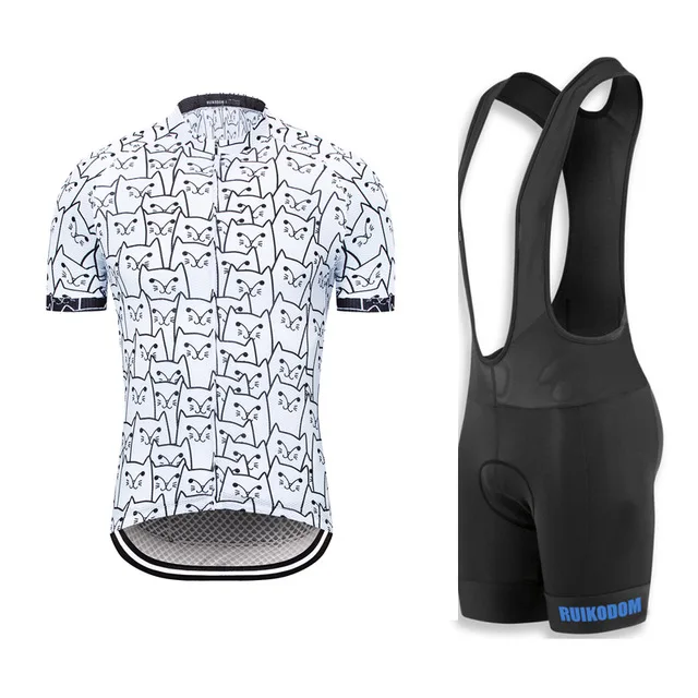 Лето RUIKODOM белый мультфильм трикотаж комплект Ropa ciclismo fast dry дышащий Велосипедный