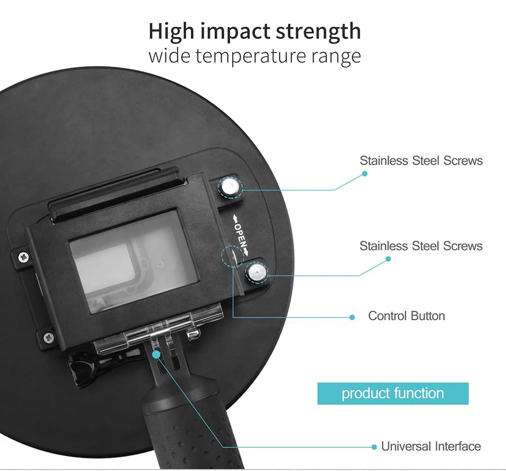 6 дюймов купол для Gopro Hero 5 черный действие Камера с Водонепроницаемый случае Go Pro