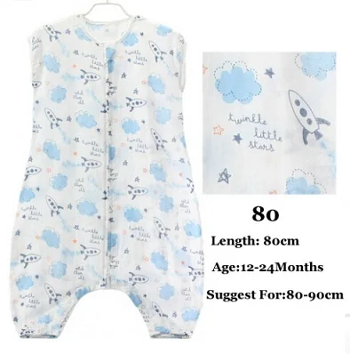 Muslin Cotton Baby Thin Slumber Sleeping Bag Cotton toddle Sleep Sack Cute Cartoon Sleep Bag children Kick Quilt
