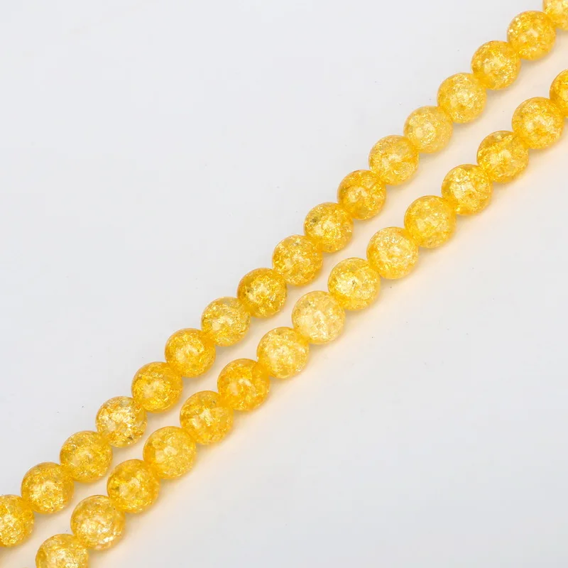 AAA High Quality Yellow Crystal Beads Cracked Glass Round Dia. 6/8/10mm for DIY Necklace Bracelet Jewelry Making | Украшения и