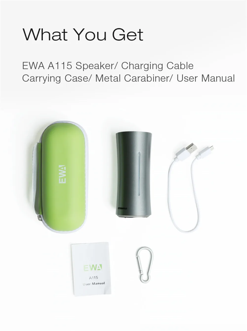 EWA A115, Беспроводная Bluetooth колонка, Портативный HIFI маленький динамик для телефона, для спорта на открытом воздухе, Bluetooth плеер, Bluetooth, MP3 плеер