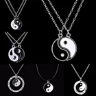 Ожерелье-цепочка с подвеской в виде сплетни Инь-Ян, черного и белого цветов, подарки для друзей, ювелирные изделия для женщин, мужчин, влюбленных