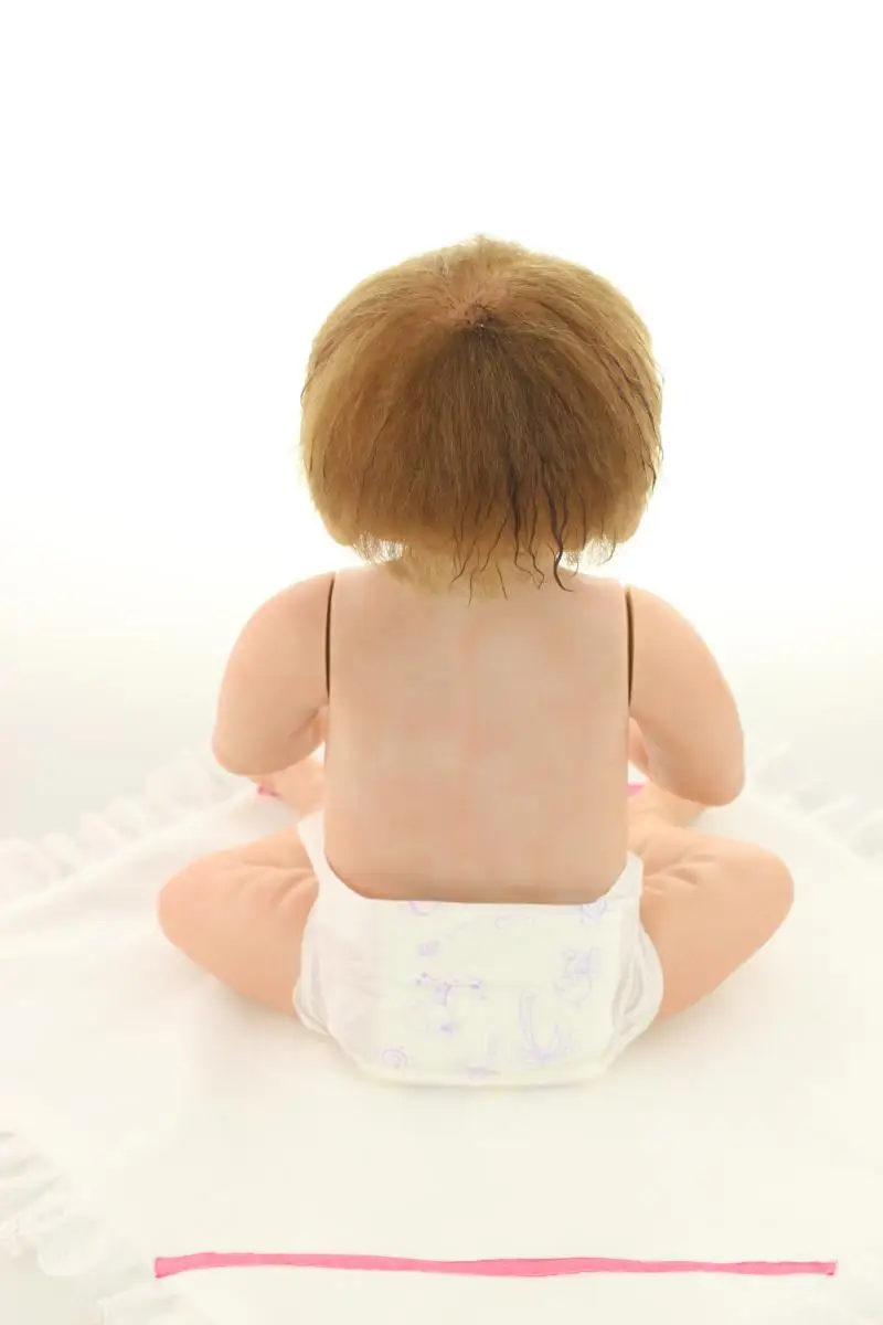 

23" Full silicone vinyl reborn baby doll lifelike girl bebe reborn toddler bonecas children gift toys can bath detail painted