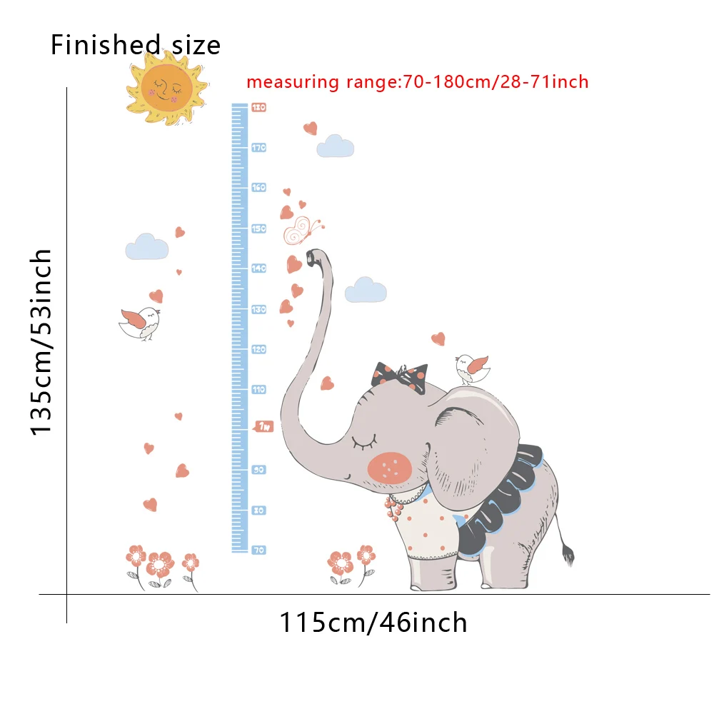 Мультяшный слон измерительная линейка детский сад детская спальня съемные