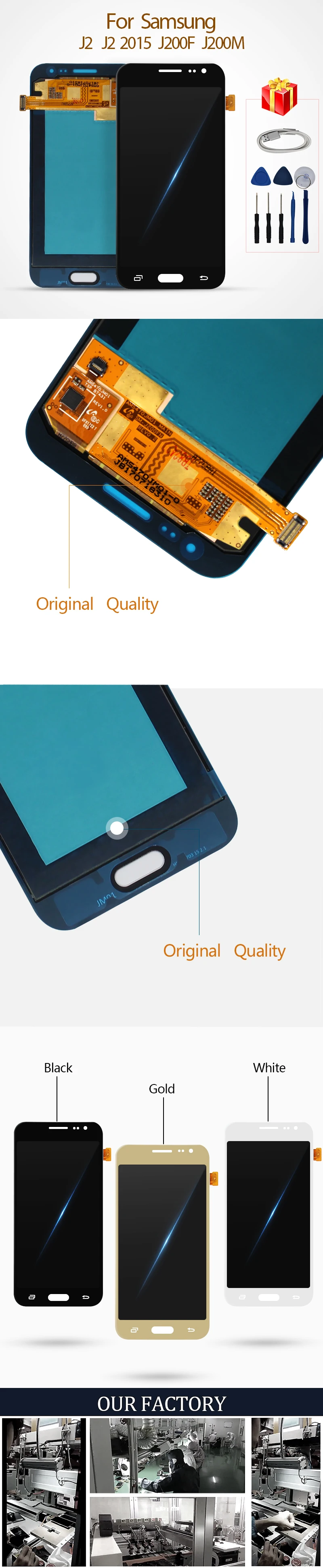 J200 Супер AMOLED для Samsung Galaxy J2 J200 J200F J200H SM-J200 ЖК-дисплей сенсорный экран дигитайзер сборка запчасти