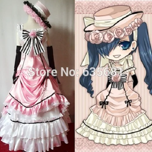 Женский костюм для костюмированной вечеринки Cos Black Butler Ciel Phantomhive розовое