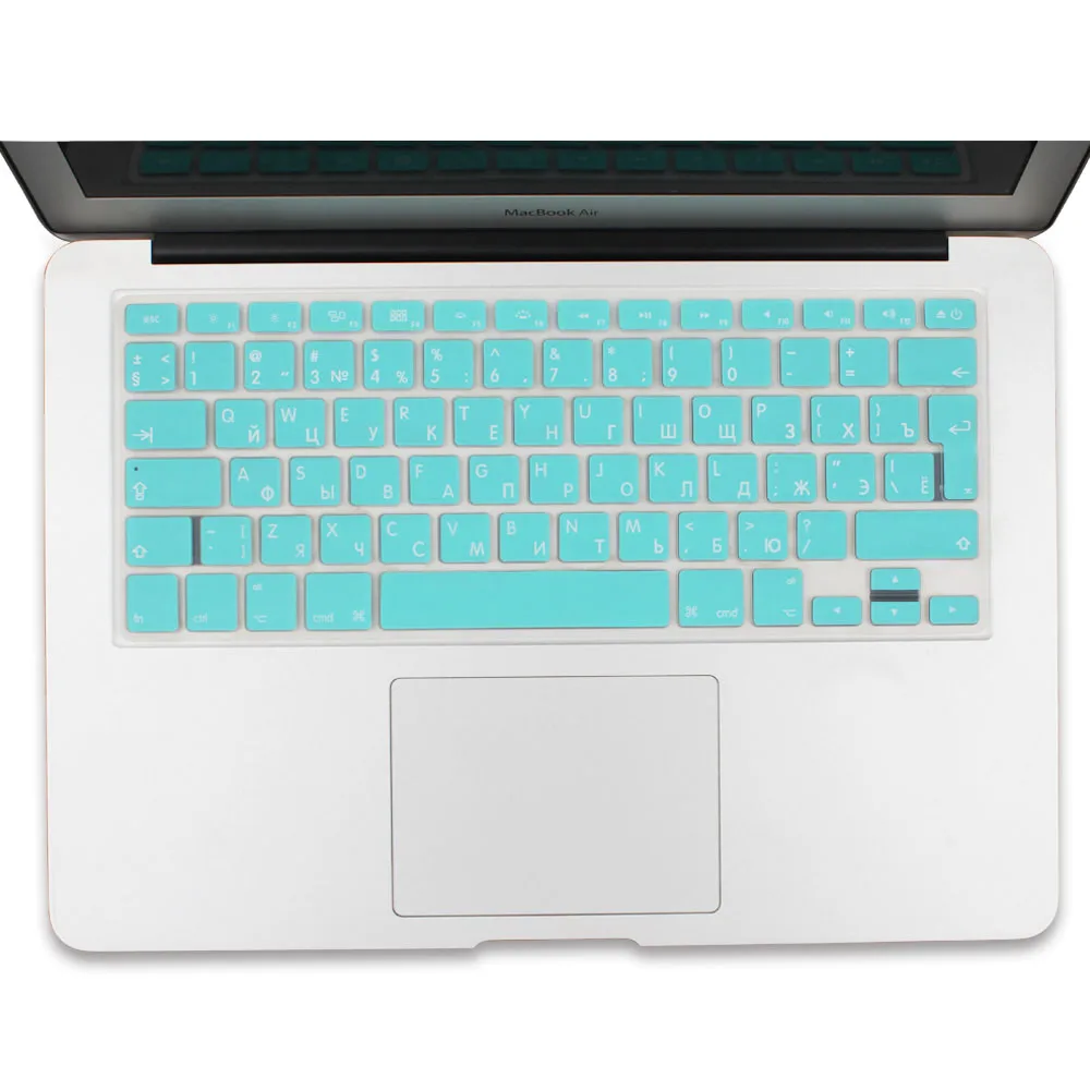 Mint Green Мягкая силиконовая клавиатура для Apple Macbook Air Pro retina 13, 15, 17 дюймов, защитная клавиатура, наклейки - Цвет: Mint Green
