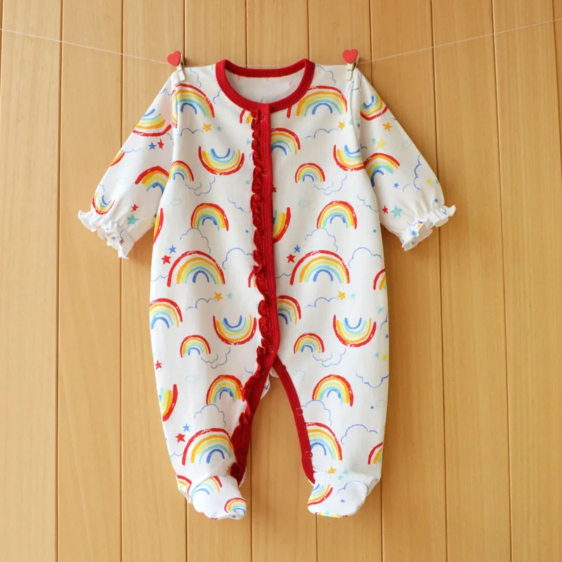 New lovey baby romper bodysuit cute newborn girl boy clothes rainbow flower animal style cotton clothing ropa de bebe | Детская одежда - Фото №1
