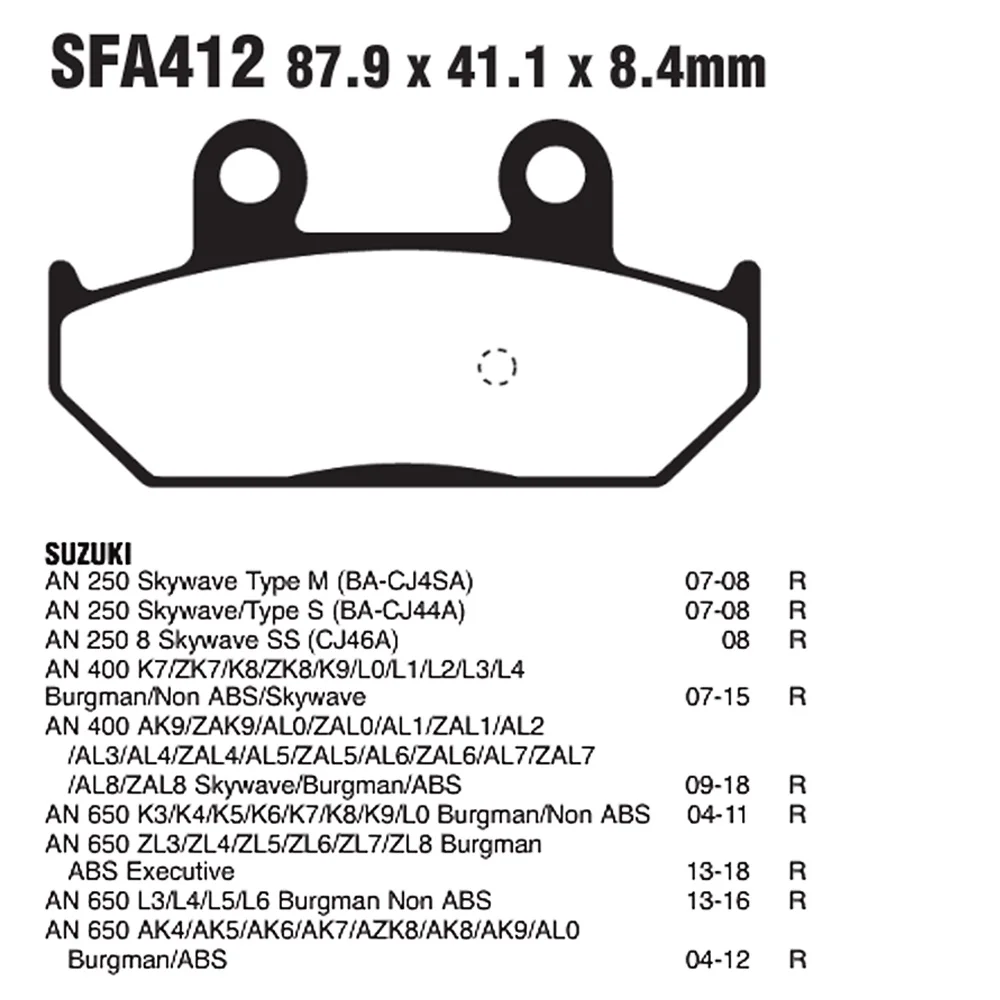 Rear brake Pads For Suzuki AN250 Skywave Type M S SS AN400 Burgman/Non ABS/Skywave AN650 Burgman ABS Executive AN 400 650 250 | Автомобили