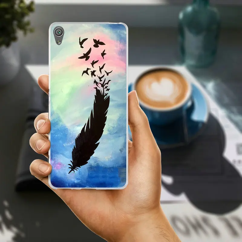 Красочные акварели перья Ясно чехол для sony Xperia Z Z1 Z2 Z3 Z4 Z5 компактный M2 M4 M5 T3 X XA E3 E5