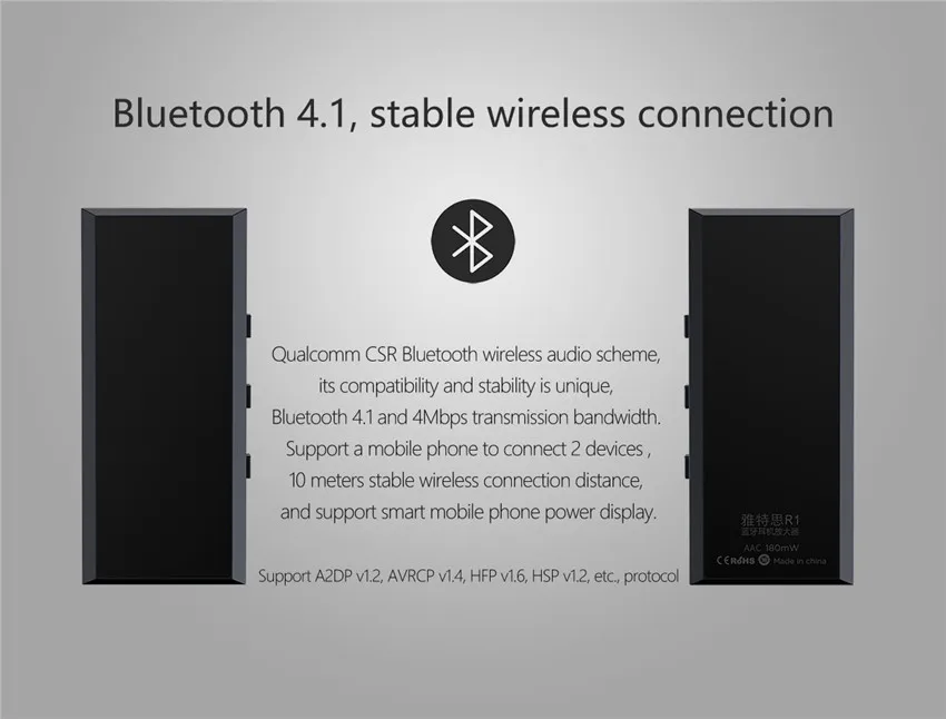 ARTEXTREME Портативный HIFI bluetooth беспроводной усилитель для наушников bluetooth приемник AUX портативный усилитель для IOS Android
