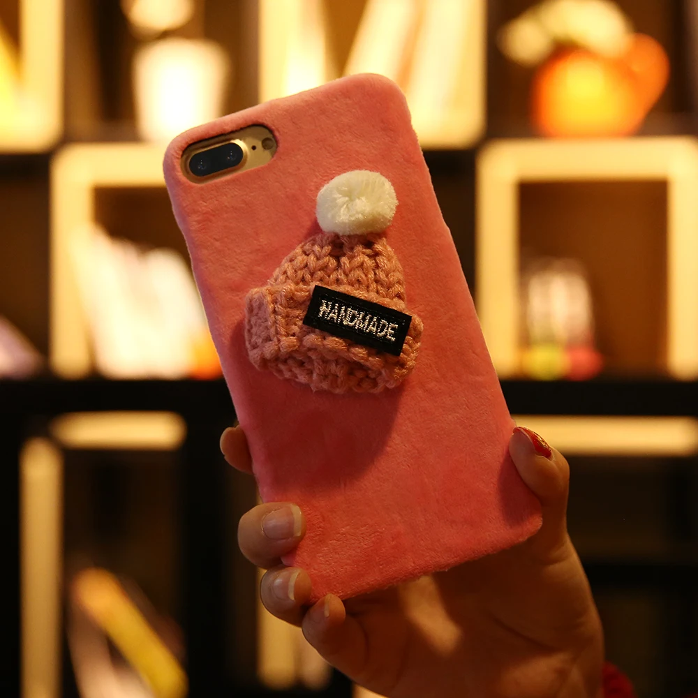 FLOVEME Christmas Hat Phone Case For iPhone 7 6S Plus 5 5S SE Hard PC Warm Cute Fundas 8 X XS Max XR 6 |