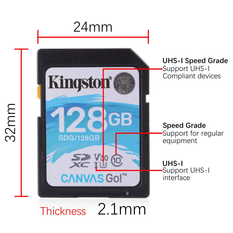 Kingston SD карта памяти класс 10 128 ГБ 64 32 256 ГБ|Карты памяти| |
