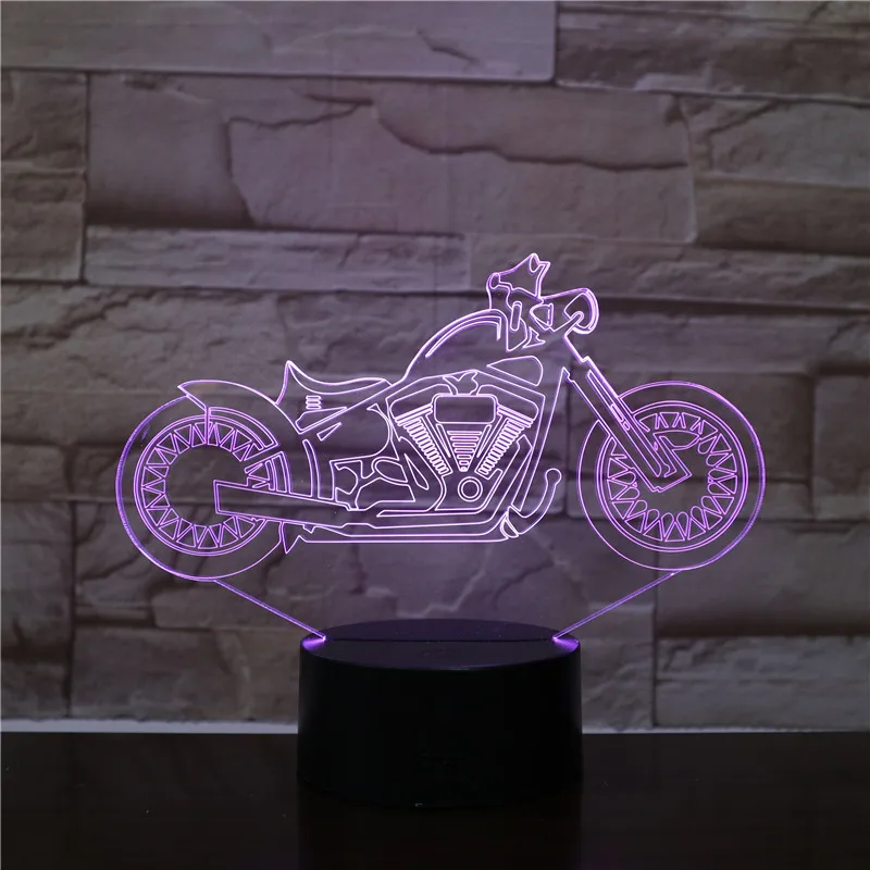 Led 3D ночник Мотоцикл 3D настольная лампа 3D иллюзия освещение крутой двигатель коллекция вентиляторы подарки соревнование сувенир подарок
